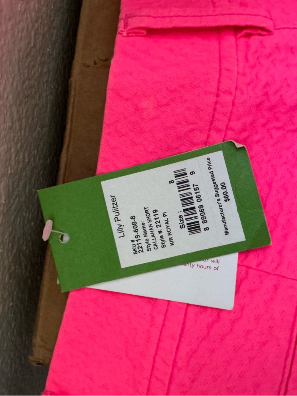 Lilly Pulitzer Hot Pink Textured Cotton Shorts - Picture 3 of 3